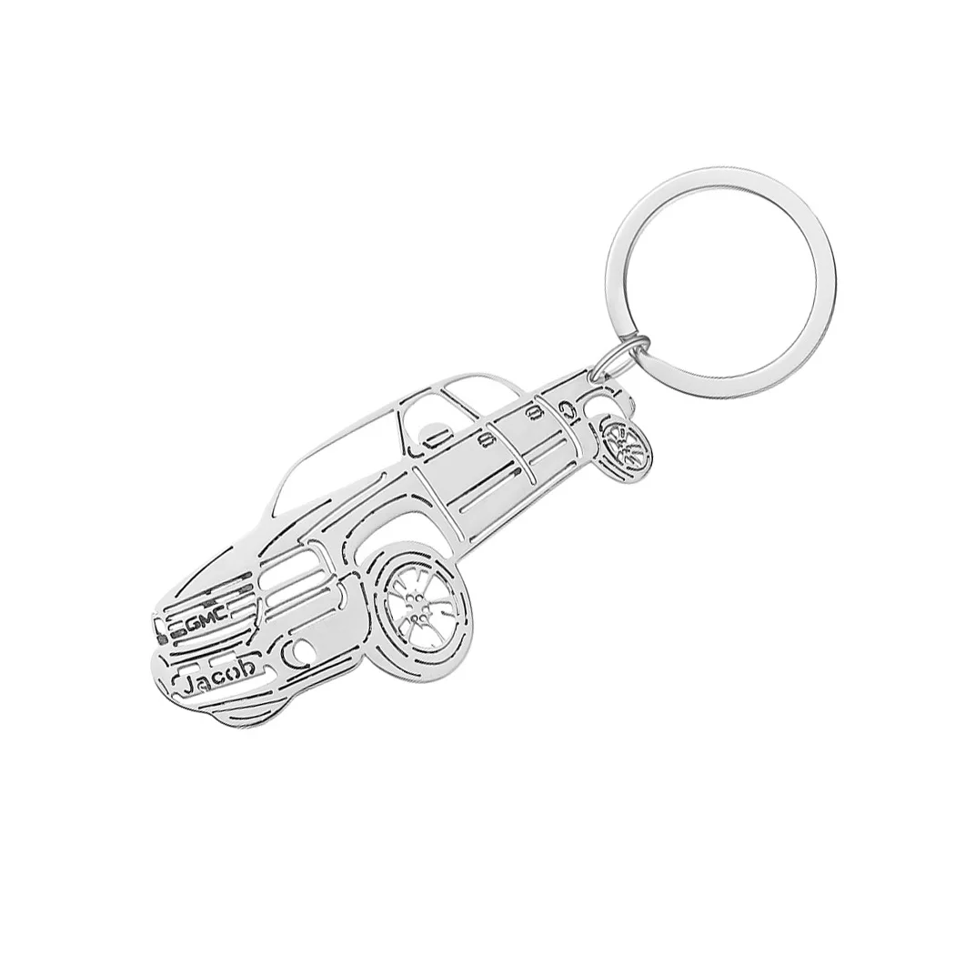 

Популярный брелок для автомобильных ключей, простой трендовый индивидуальный брелок из нержавеющей стали