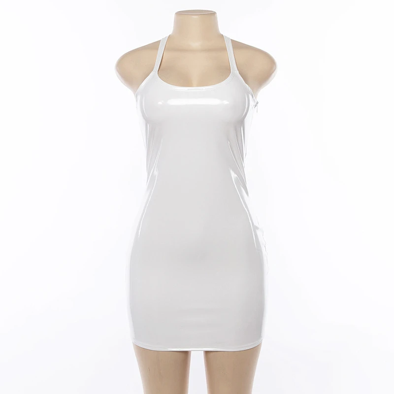 Spring New Fashion Leather Sleeveless Women dresses 2019 new Basic Solid club party Dress office ladie Elegant | Женская одежда
