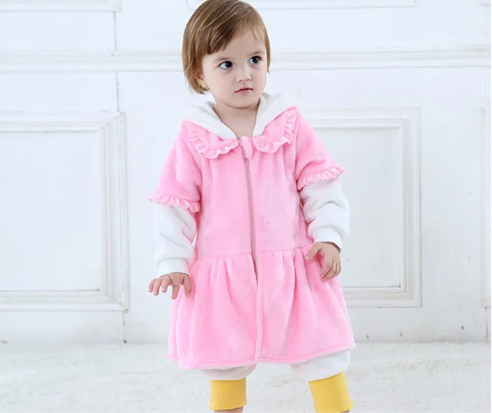 Одежда для маленьких девочек розовый комбинезон на утином пуху зимний молнии