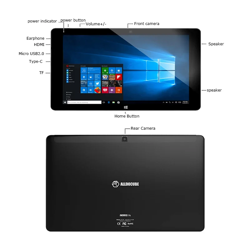 Alldocube iWork10 pro планшет 10,1 дюймов Intel Cherry-Trail Windows10+ Android 5,1 двойная система ram 4 Гб+ rom 64 Гб 1920*1200 ips wifi