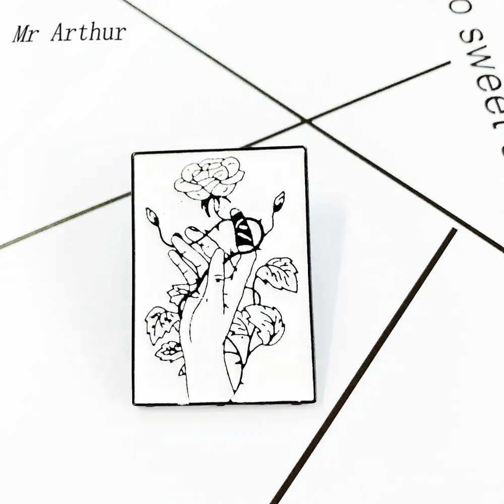 Эмалированная булавка с розой ручной работы брошь на рюкзак для лацкана одежды
