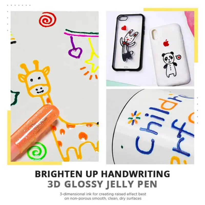 6 шт./компл. художественные маркеры набор ручек блестящие гелевые ручки для школы