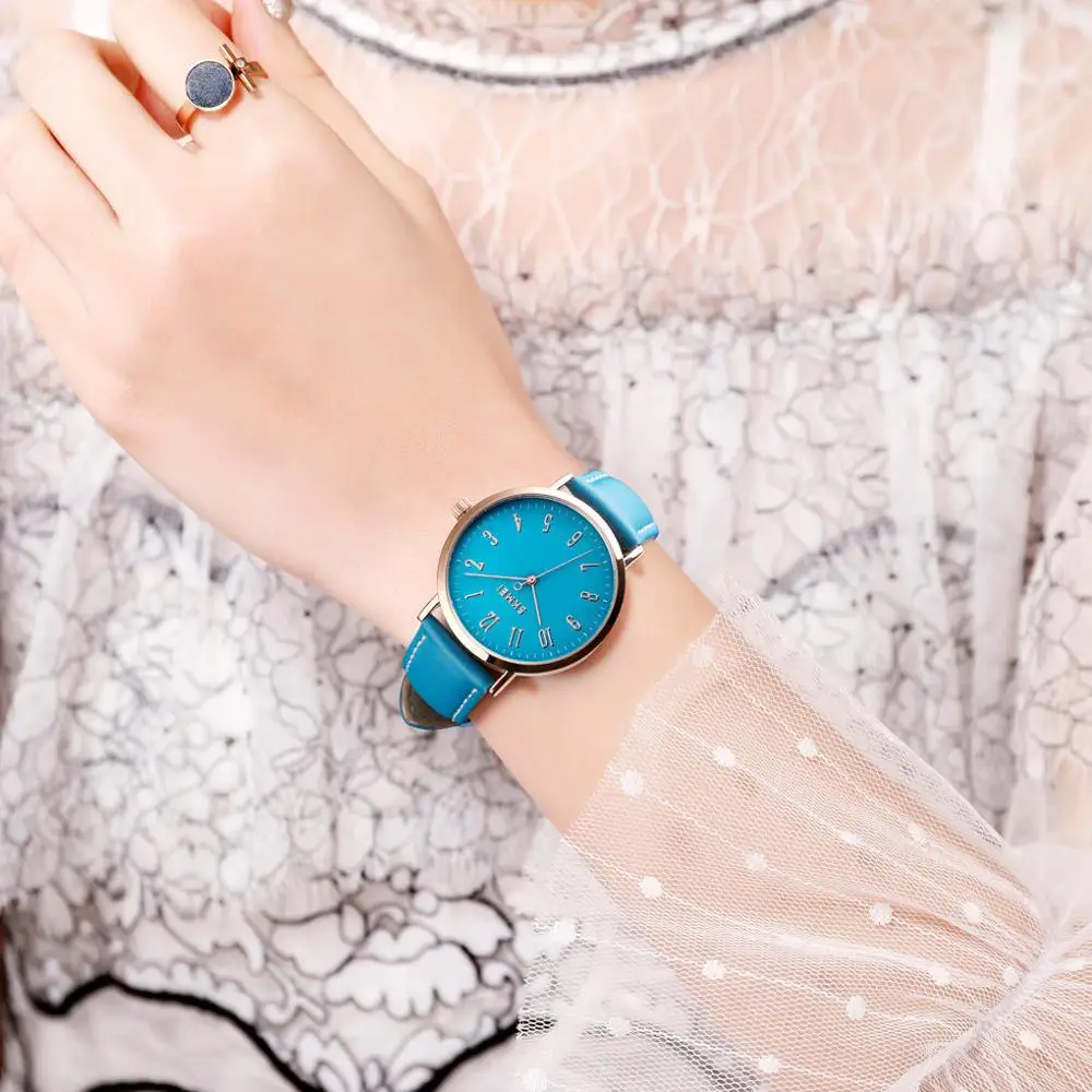 SKMEI простые женские кварцевые часы модные с кожаным ремешком 3 бар