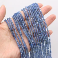 natural kyanite faceted beaded round shape beads for jewelry making diy necklace bracelet accessries 3x2mm