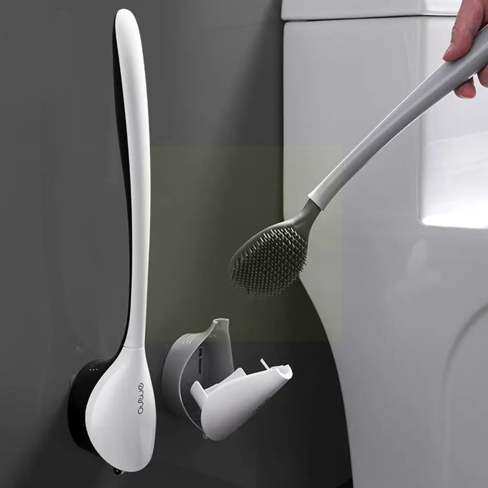 

Креативная силиконовая щетка, щетка для унитаза, товары для чистки не мертвых углов, щетка для туалета, ванной комнаты, настенное бытовое ус...