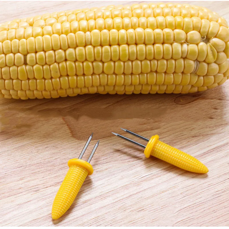 Маленькая вилка кукурузные шампуры безопасная Кукуруза в початках держатели