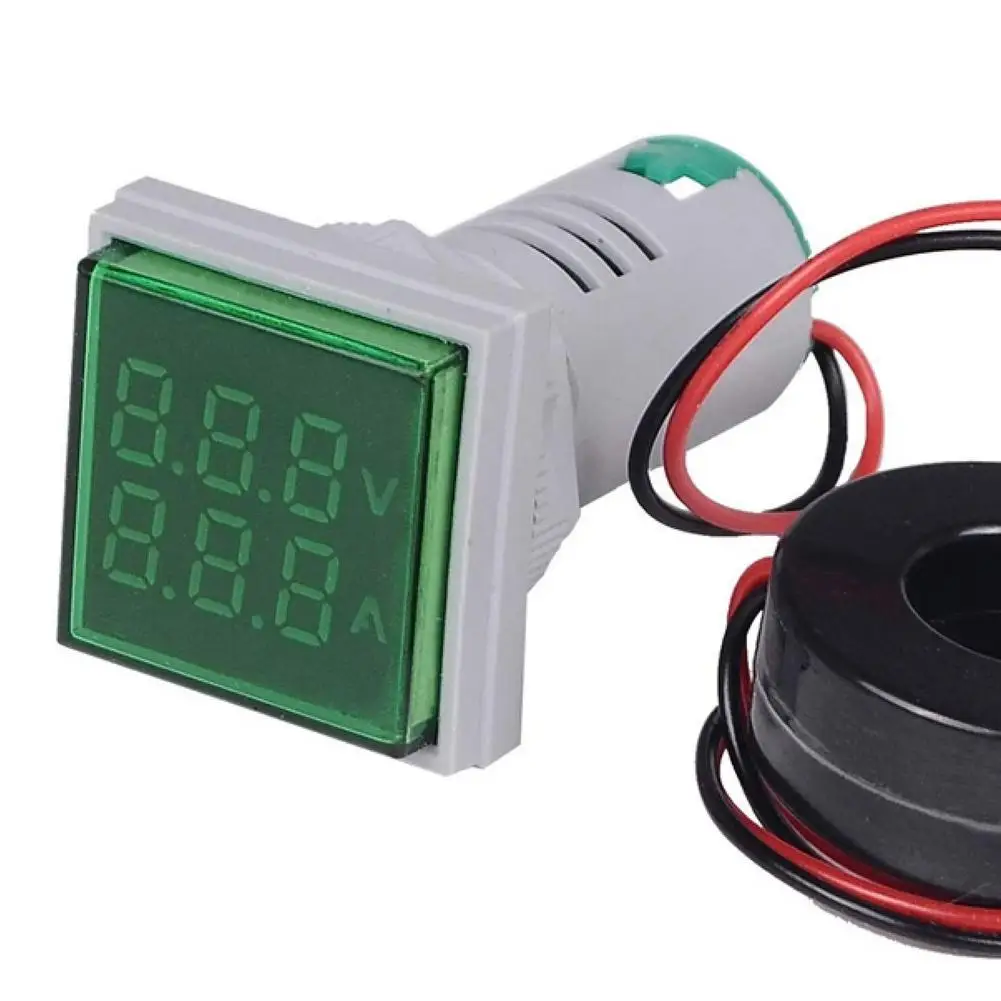 

Square LED Digital Voltmeter Ammeter Voltage Current Meter 60-500V 0-100A Screen Display Data Indicator Measurement Analysis