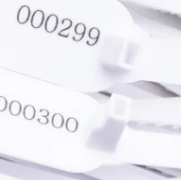 Белый 350mmSL-03F тянущиеся плотные пластиковые уплотнения высокой безопасности специальная печать нейлоновые кабельные стяжки - Цвет: Белый