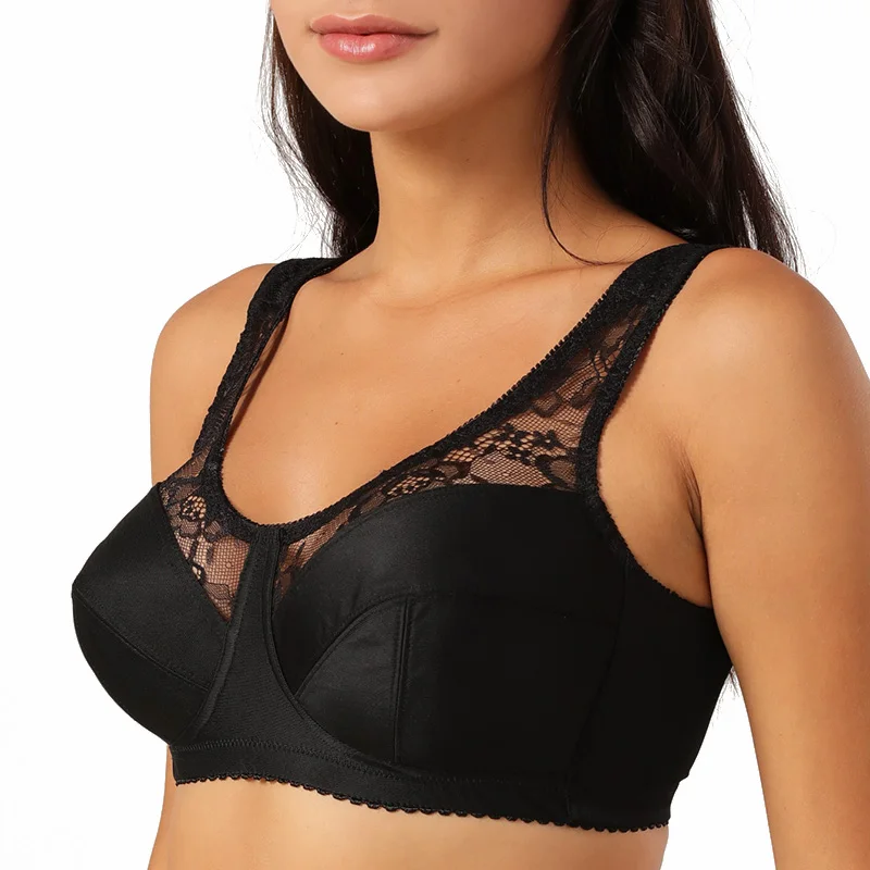 Women's Unlined Full Coverage Lace Wireless Non-padded Minimizer Bras Soft Cups Plus Size 36 38 40 42 44 46 48 50 52 54 BCDEFGHI
