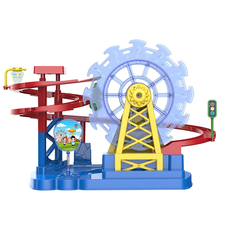 

2022 Diy Electric Ferris Wheel Rail Car Train Track Toys Set For Kids Educational Montessori Racing New Brain Game For Children