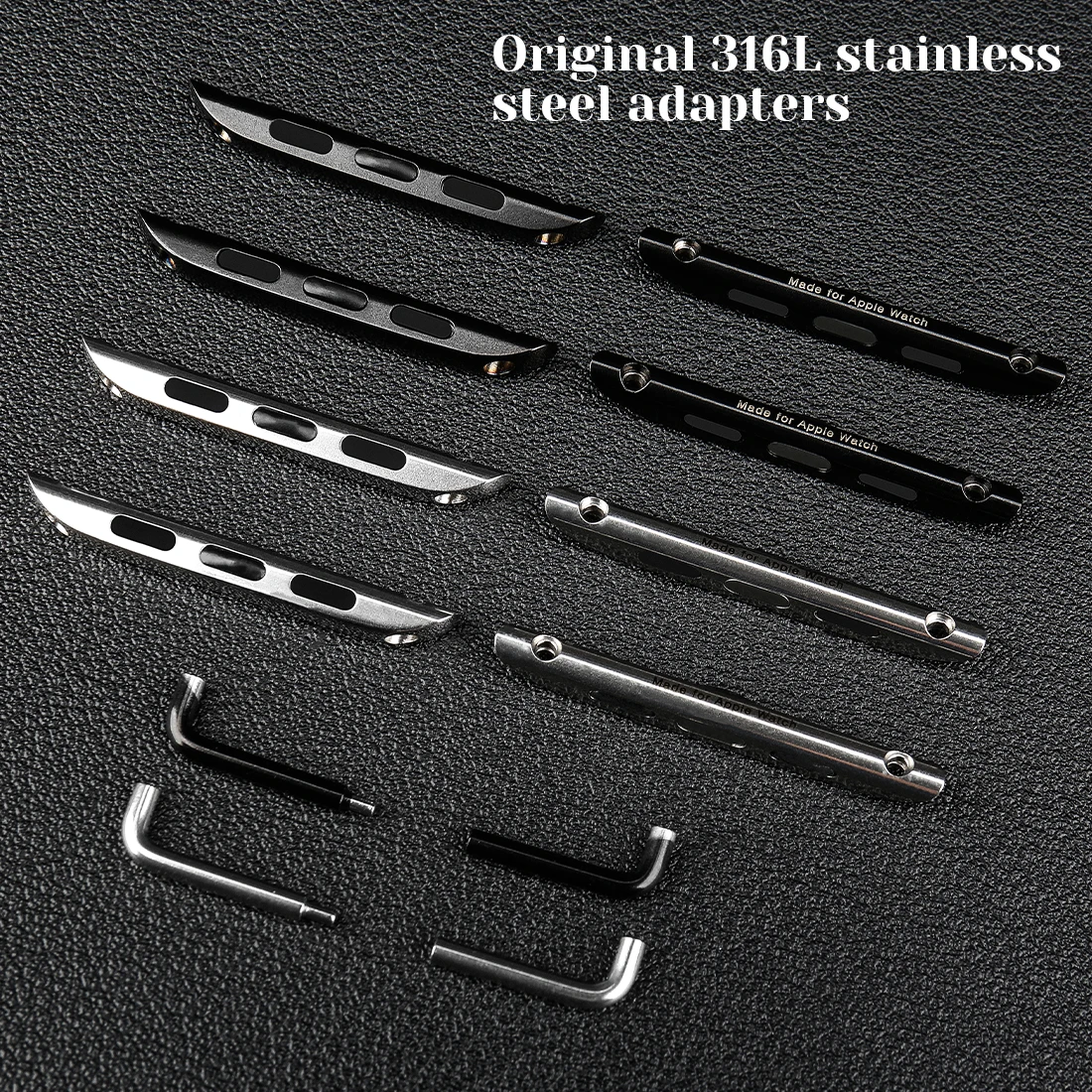 10pcs Original 1:1 Apple Watch Adapter Stainless Steel iWatch Connector For Apple Watch Band 7/6/SE/5/4/3 45mm 44mm 40mm 42mm