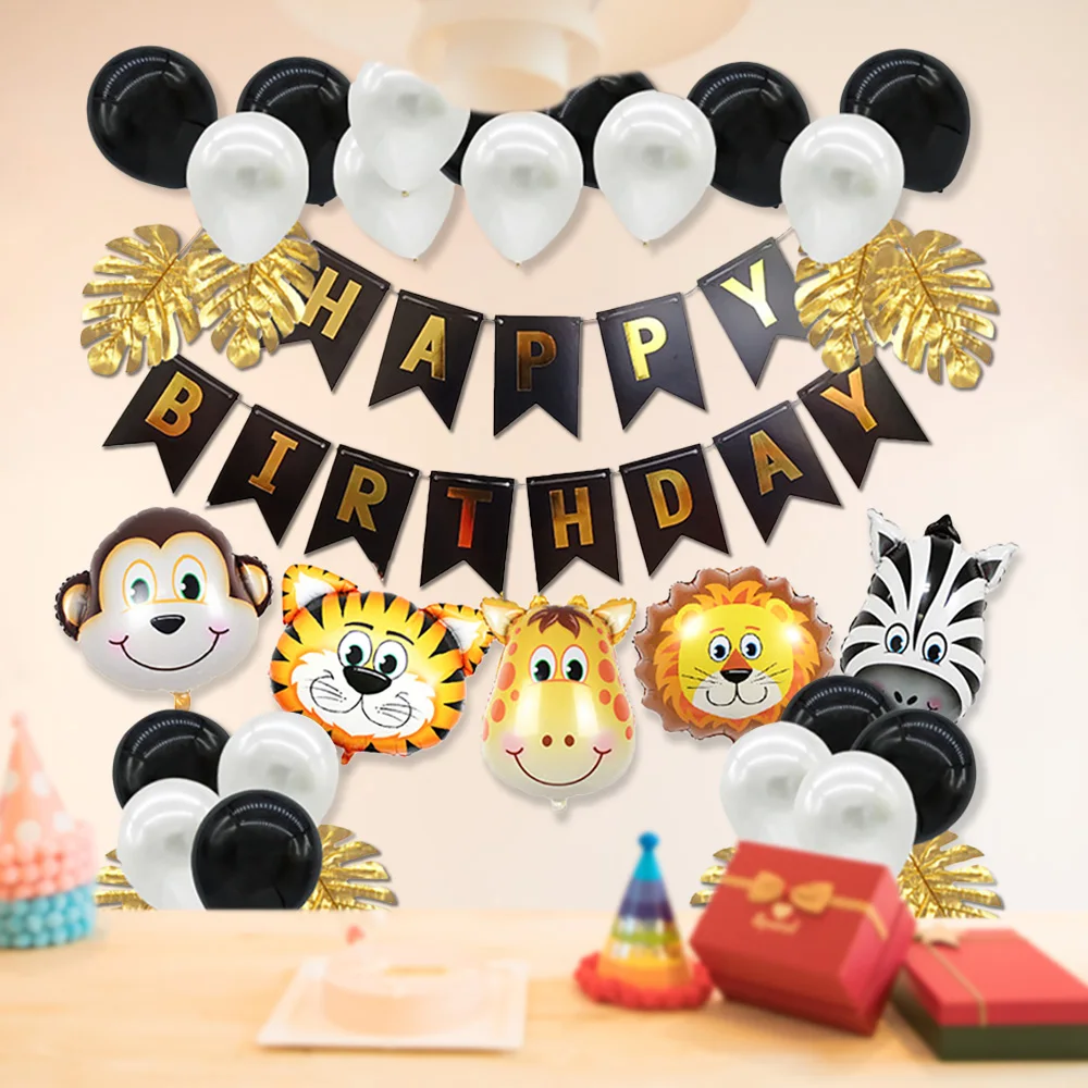 Детские украшения для дня рождения набор воздушных шаров лесные животные