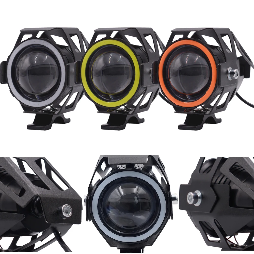 2 шт. универсальные мотоциклетные U7 Ангельские глазки led 125W 3000LM головной