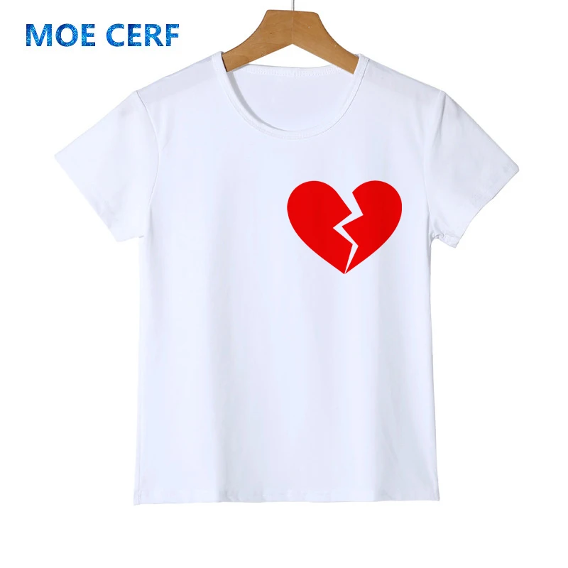 Новая детская одежда с рисунком сердцебиения летняя футболка милым мультяшным