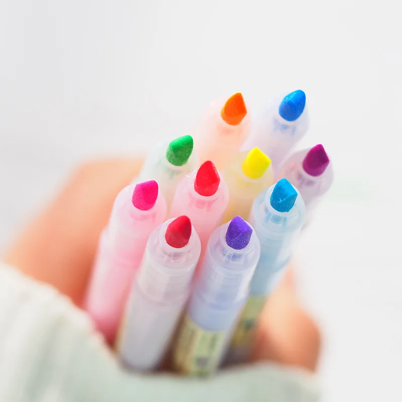 Милые пластиковые маркеры-хайлайтеры 10 цветов акварельные ручки Kawai для