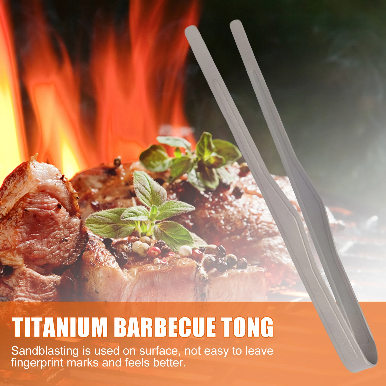 

High Quality Barbecue Tong Titanium alloy Lightweight High Temperature Resistant Food Clip High Strength Durable BBQ Picnic Tool
