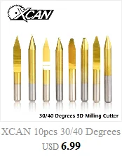 XCAN 10 шт. 45/60/90 градусов PCB V Форма гравировочные биты 3D фрезерный станок с ЧПУ Бит 3,175 мм хвостовик резьба PCB Фрезерный инструмент