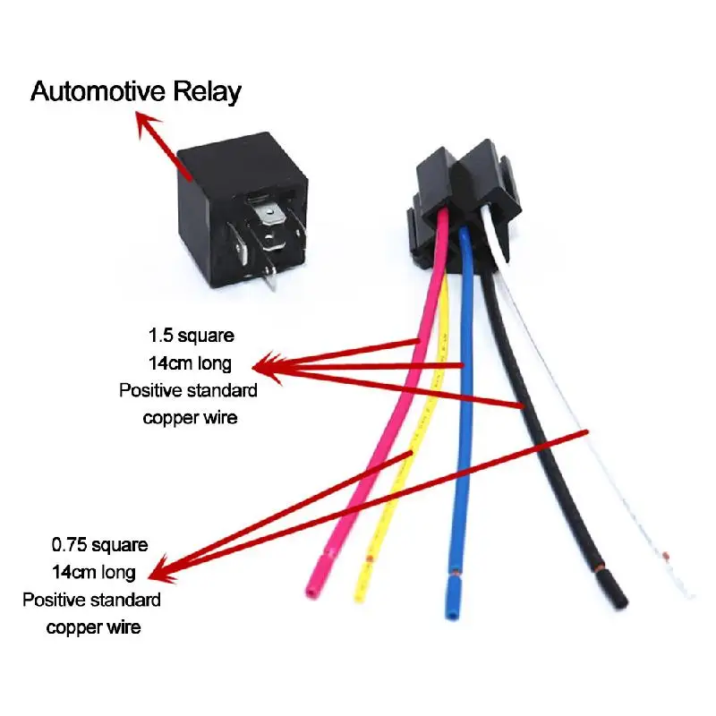 Автомобильное реле SPDT 10 шт. 12 В постоянного тока 4 контакта провода/5 контактов 5