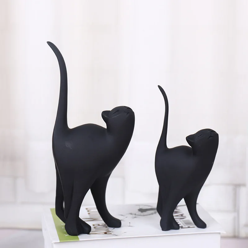 

Cute Cat Toys Art Crafts Resin Figurine Creative Home Office Desktop Decoration Ornament Wedding Decoration Pet Sculpture