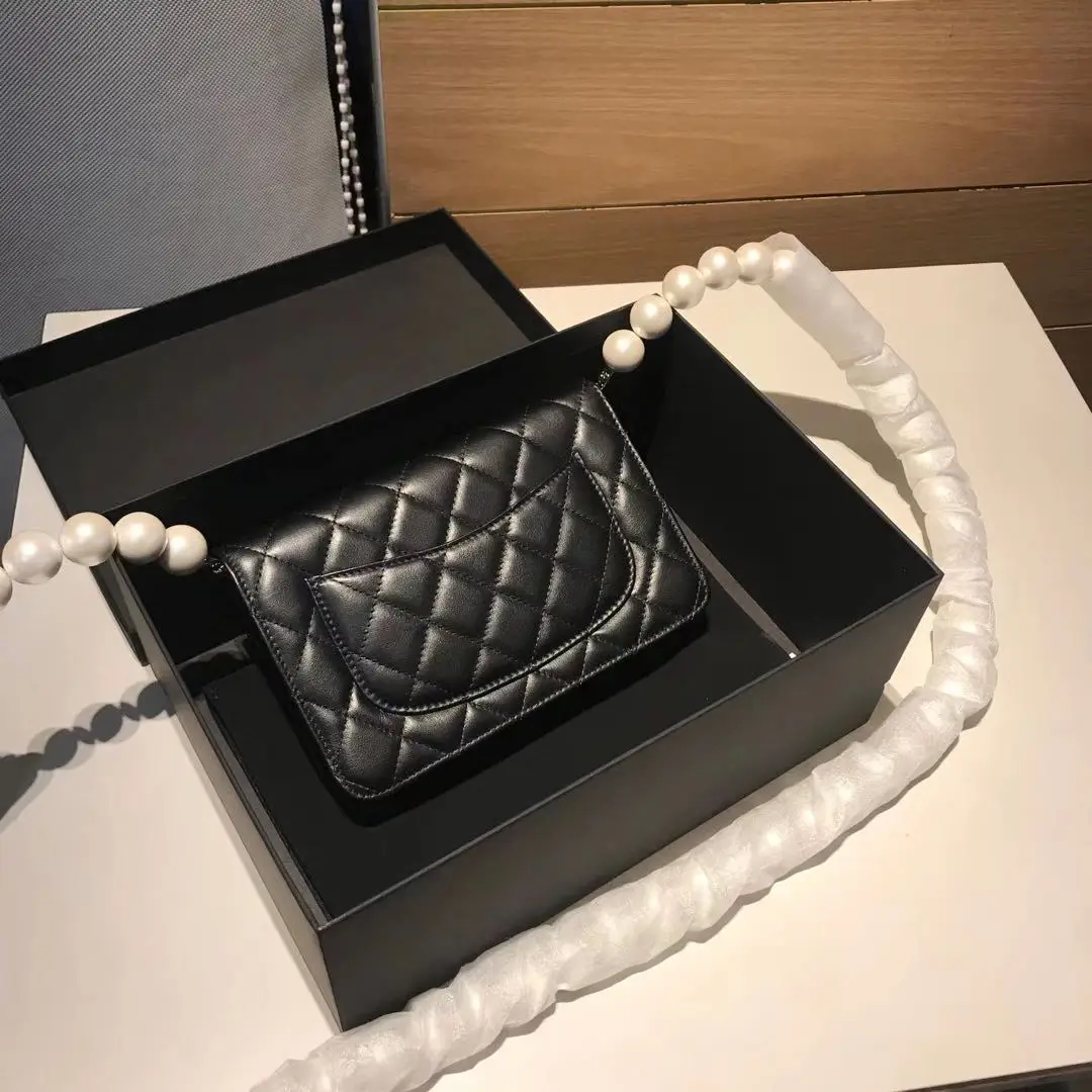 

2021 Newest luxury brand style designer women shoulder bags pearl chain female handbag cowhide leather