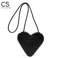 cs fashion heart shaped women leather shoulder sling bag designer original cute ladies soft cowhide messenger crossbody handbags