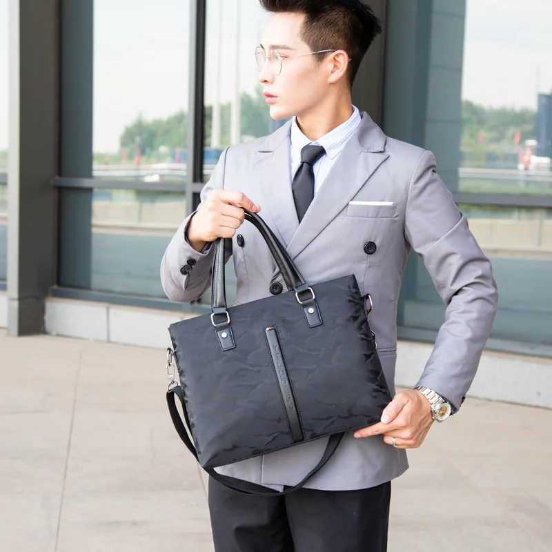 Men's Briefcase Oxford Water Proof Handbag Causal Man' Shoulder Bag Crossbody Bag 14 Inch Laptop Case Travel Bag for Man
