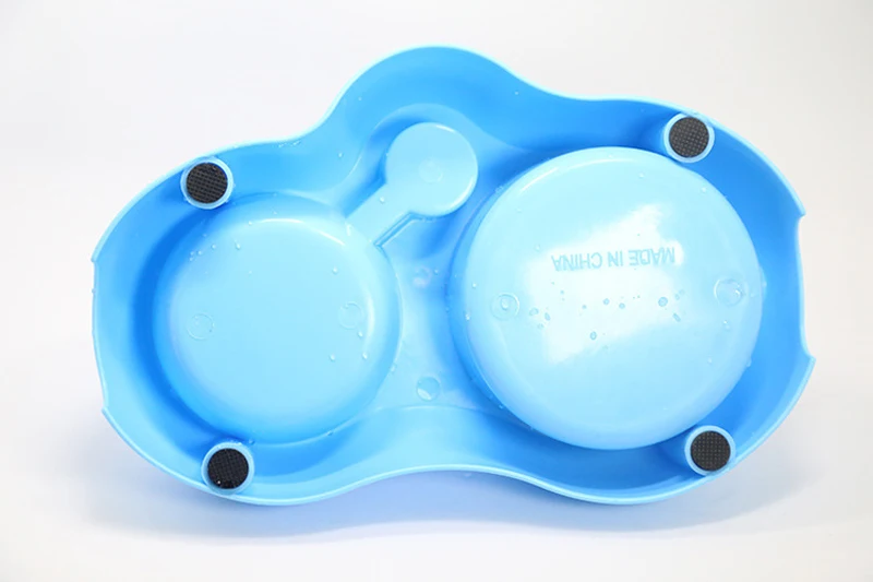 Двойная миска для домашних животных семейная из нержавеющей стали