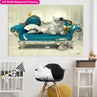 Набор для алмазной живописи кошка, алмазная Вышивка Птицы, ручная работа, сделай сам, кошки, сумка на молнии, мозаика из страз, домашний декор