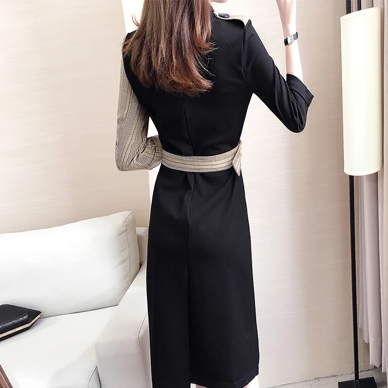 

Goddess Dress For Women Patchwork Korean Dress Contrast Ladies Dresses High Quality Vestidos De Fiesta De Noche Elegant Ukienki