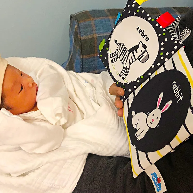 

Книжка тканевая для младенцев, мягкая Тихая книга для новорожденных, раннее обучение, развивающая познавательная игрушка для чтения по мет...