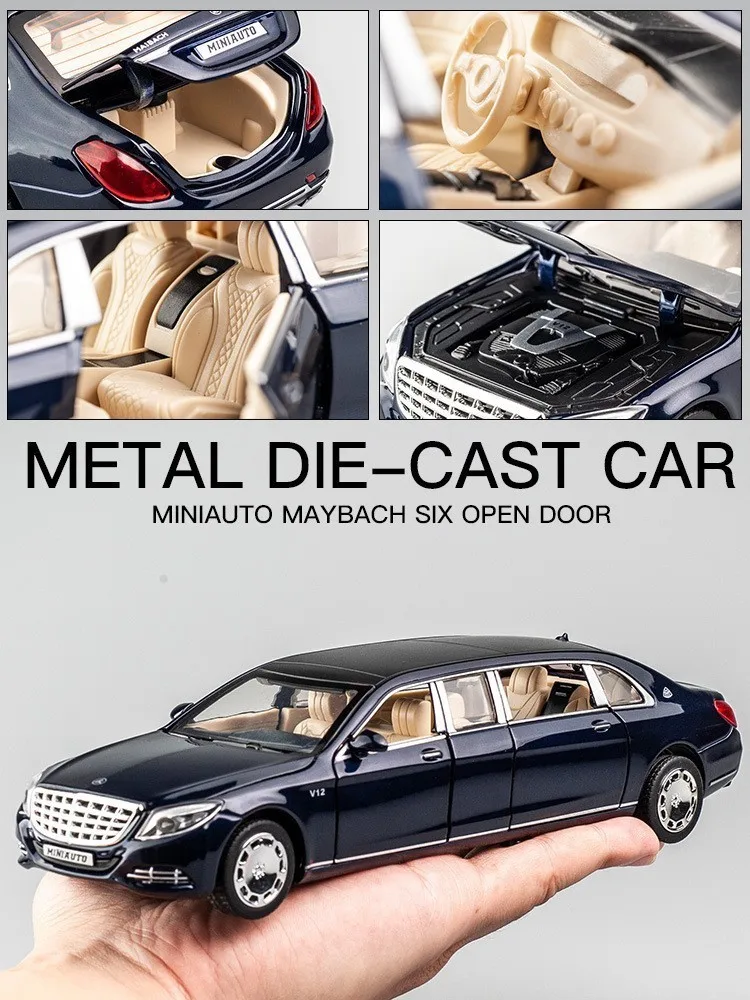 1/32 Maybach литая под давлением Металлическая Модель сплав Высокая симуляция автомобиля 6 дверей открывающийся подарок на день рождения инерционные игрушки для детей hotwheeling
