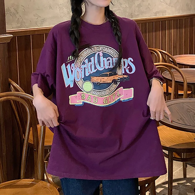 

Summer New Cute Cartoons Print Pattern All-Match Cotton T-Shirt Japan Korean Harajuku Style Kawaii Student Female Casual Tops