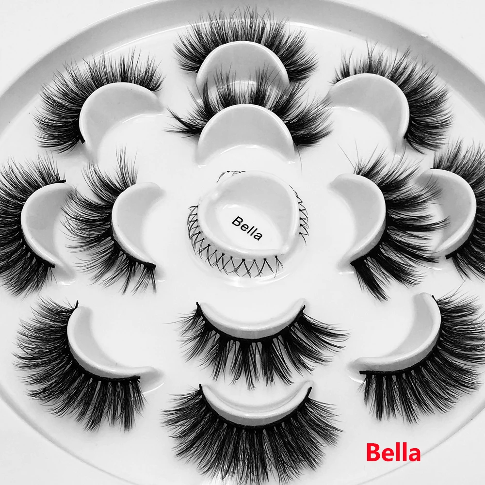 Bella 7 пар 6D норковые натуральные накладные ресницы 25 мм длинные ресницы для макияжа пушистые норковые ресницы для наращивания ресниц норковые ресницы Инструменты для красоты - Цвет: Bella