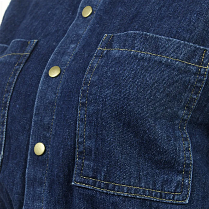 Женский джинсовый комбинезон с поясом повседневный Осенний длинным рукавом и