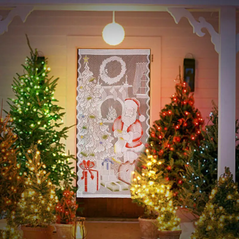 2019 Fashion Xmas Window Door Lace Santa Claus Christmas Hangings Party Home Decor | Дом и сад
