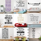 Испанские вдохновляющие цитаты, фраза, украшение для дома, настенные наклейки, обои, водонепроницаемые виниловые наклейки для офиса, комнаты, Фреска HY9995