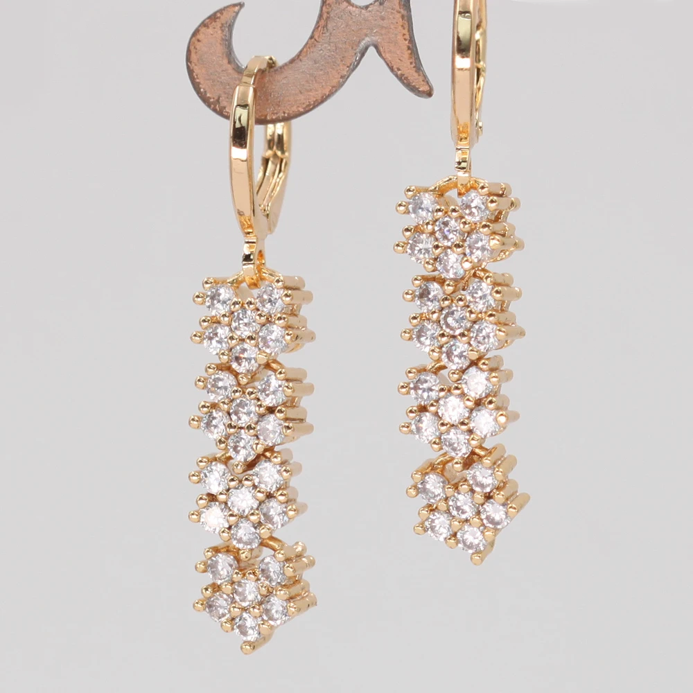 Модные золотые медные висячие серьги в форме цветка для женщин позолоченные