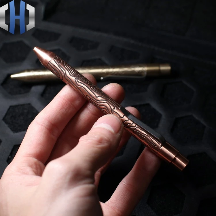 Тактическая Ручка Nottingham с резьбой по топографии из титанового сплава медь латунь