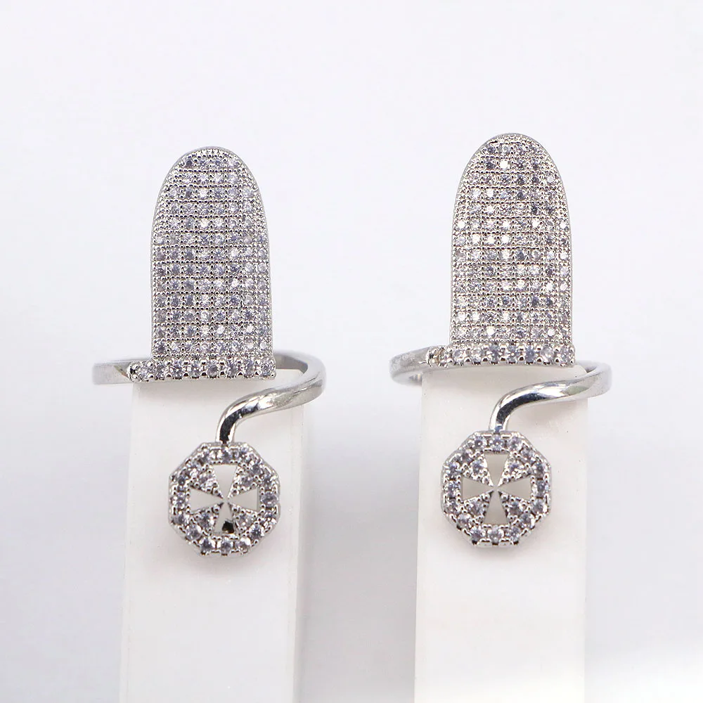 

5PCS, Micro Pave CZ Nail Ring, Accessory, Fingernail Protective, Adjust Ring, Nail Art Decoration.