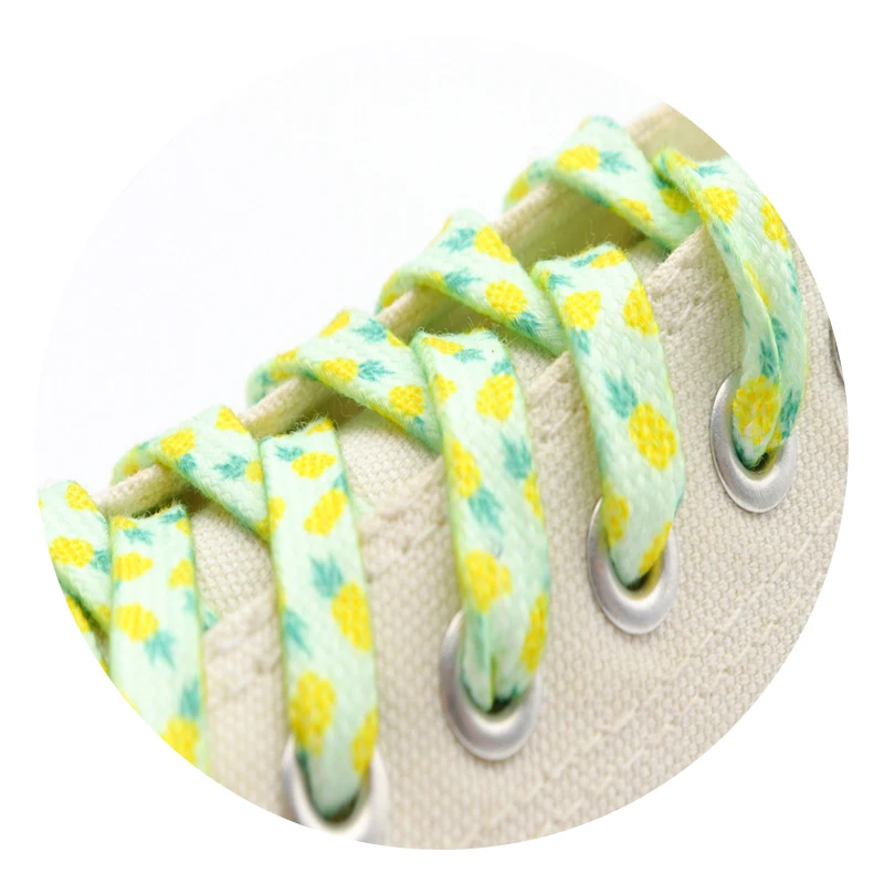 

Coolstring Men Women Canvas 8MM A Pair Sneaker Flat Cute Cord Heat Transfer Pineapple Printing Hat Ropes 50-240CM Customizable