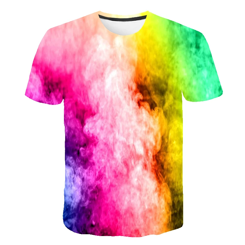 

Лето 2022, Детская футболка 3D для мальчиков и девочек, Молодежный Свитшот с разноцветным радужным принтом, детская одежда