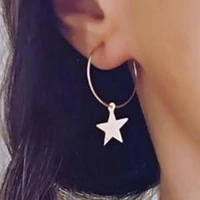 star drop earrings fashion punk star pendant big hoop dangle hanging trend earrings am3003