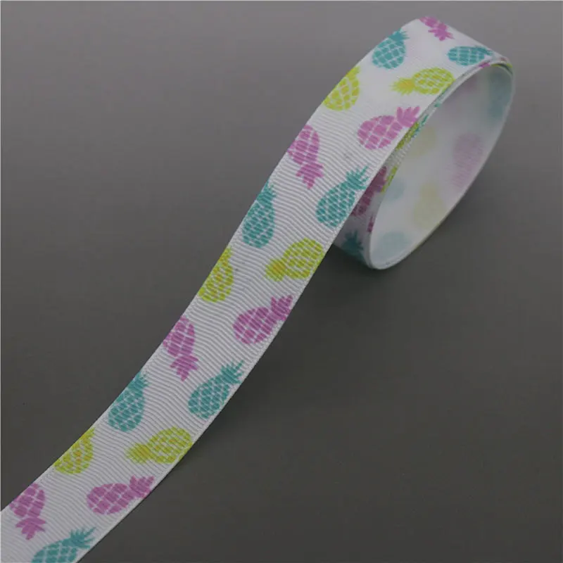 DHK 10 ярдов ананас, арбуз оранжевый напечатанный Grosgrain ленточный аксессуар Hairbow головной убор украшение «сделай сам» оптом OEM B1849