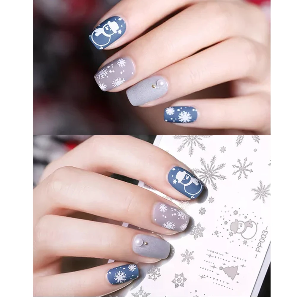 

Flower Leaf Butterfly Pattern Nail Art Template Snowflake Christmas Stamper Nail Art Stamp Plates Nail Polish Print Tools
