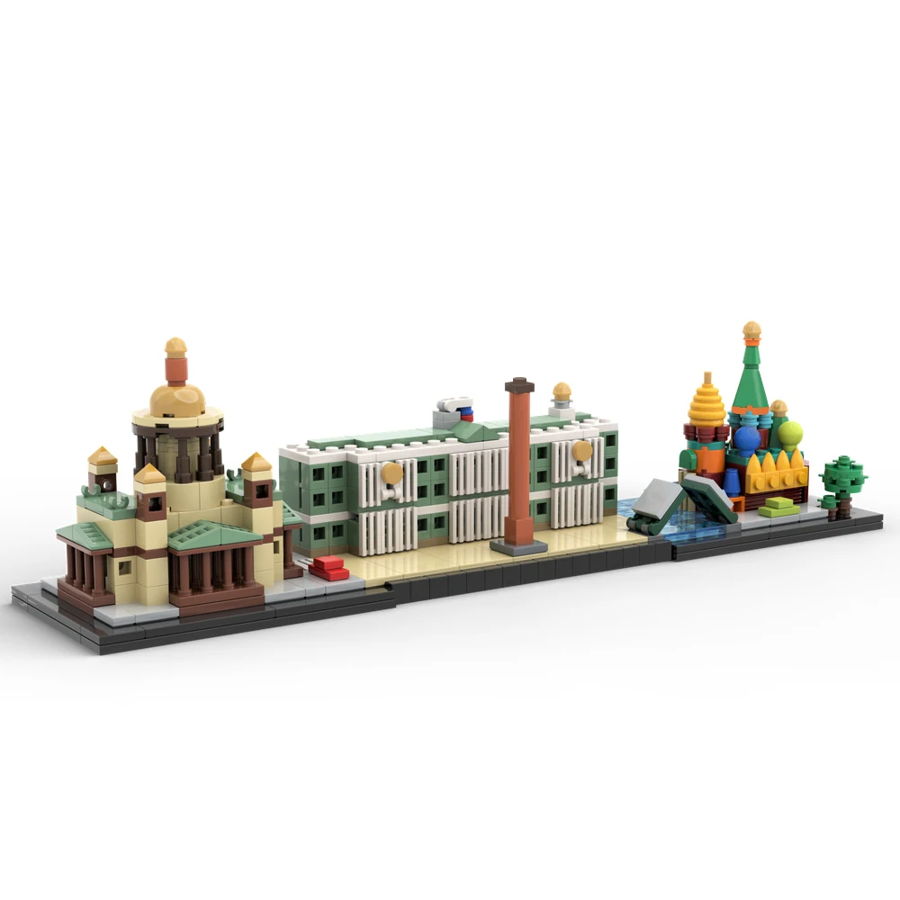 

MOC Skyline View Russia Saint Petersburg Building Blocks Set Mini Architecture Town Street Bricks Toy For Children Birthday Gift