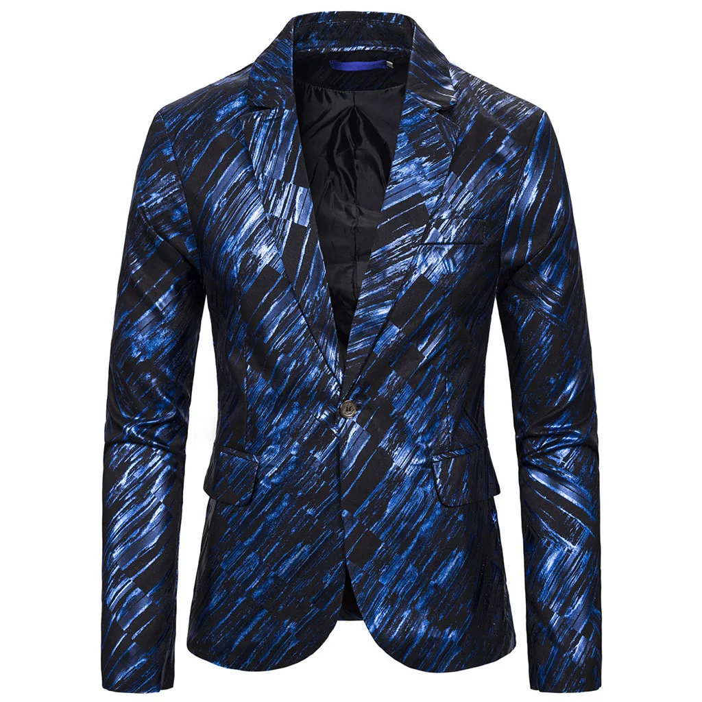 Мужской Блейзер SAGACE advanced с одной пряжкой принтом красителя для клуба сцены