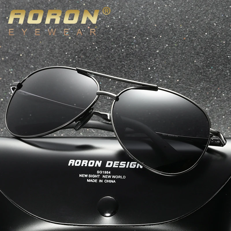 

AORON Classic Pilot Driving Sun Glasses Metal Frame Mirror Lens New Polarized Men Sunglasses Sunglasses Men/Women 8013