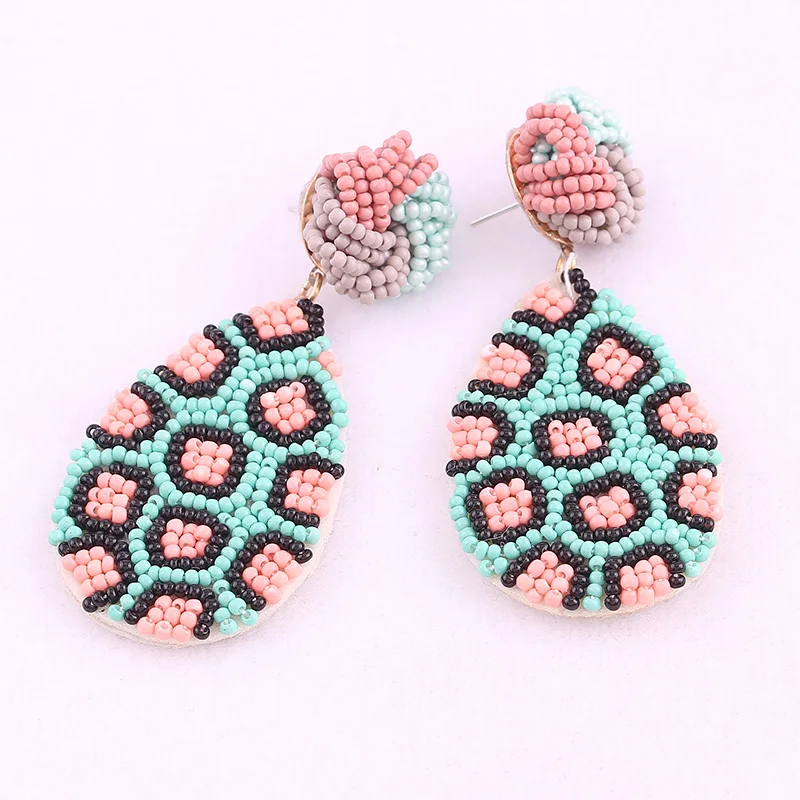 Sehuoran Za эффектные Висячие серьги для женщин Boho модные эффектные бисерные серьги ручной работы Роскошные вечерние ювелирные изделия