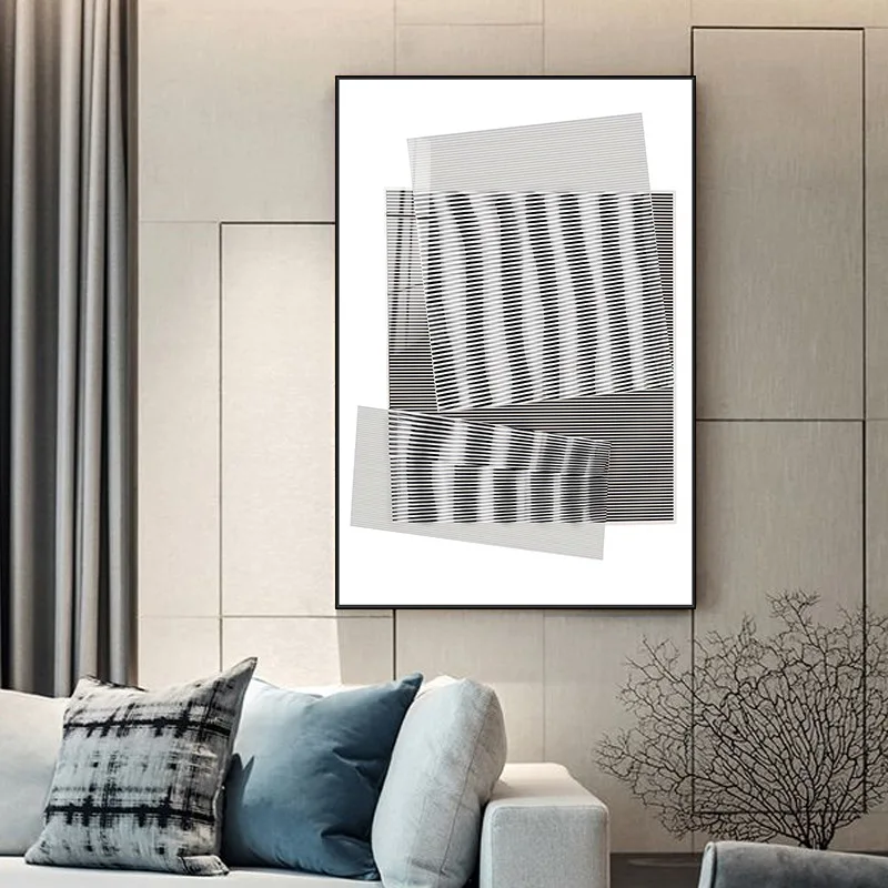 Минималистский номер абстрактный Tectangle волна воды синий серый линии