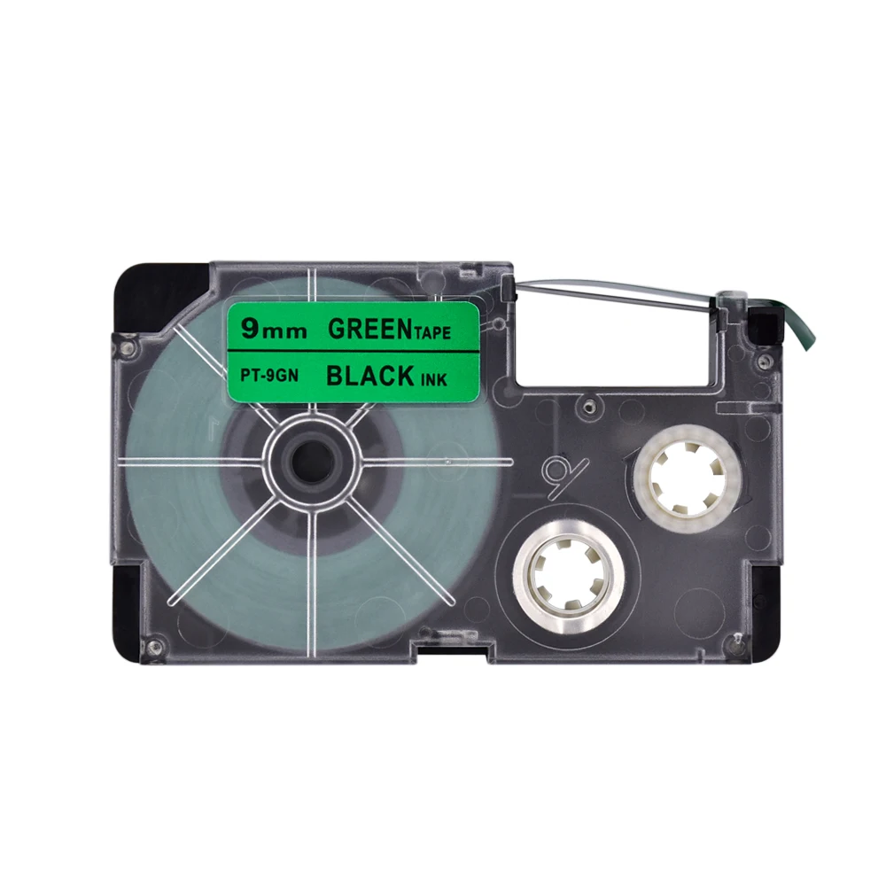 Горячая продажа 10 шт./лот совместимый 9 мм черный на зеленой ленте картридж XR 9GN